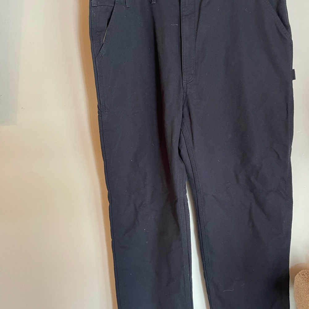 Carhartt Black Plaid Lined Canvas Pants 44X34